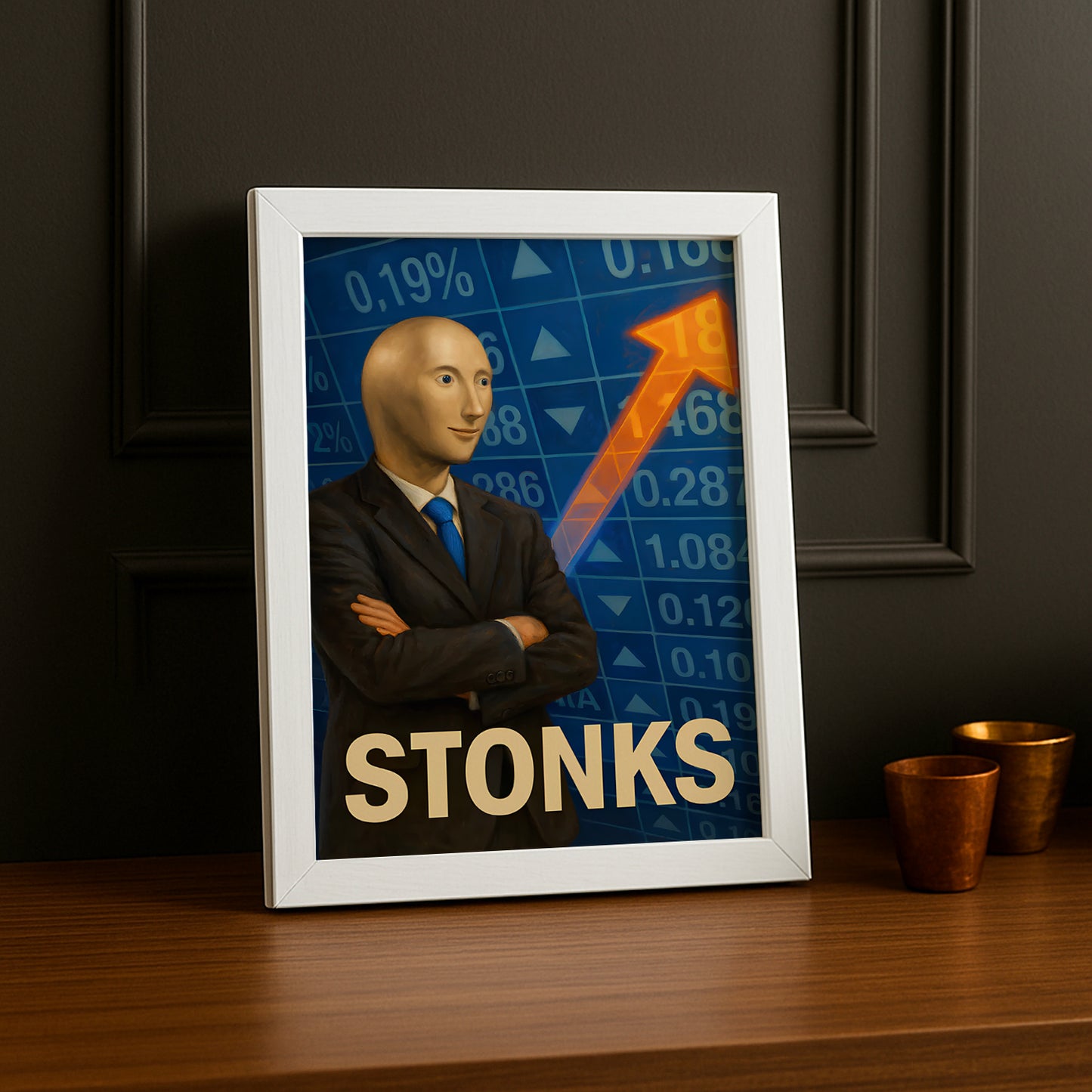 Cadre photo Motivation - Stonks meme