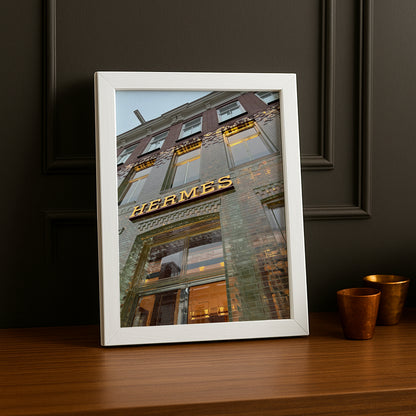 Cadre photo Hermès - Devanture dorée