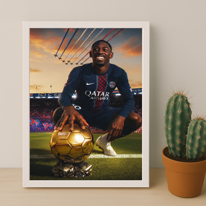 Poster Ousmane Dembélé Ballon d'Or 2025 Stade des Princes