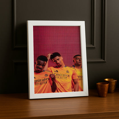 Poster encadrée Real Madrid - Vinicius, Bellingham, Mbappé