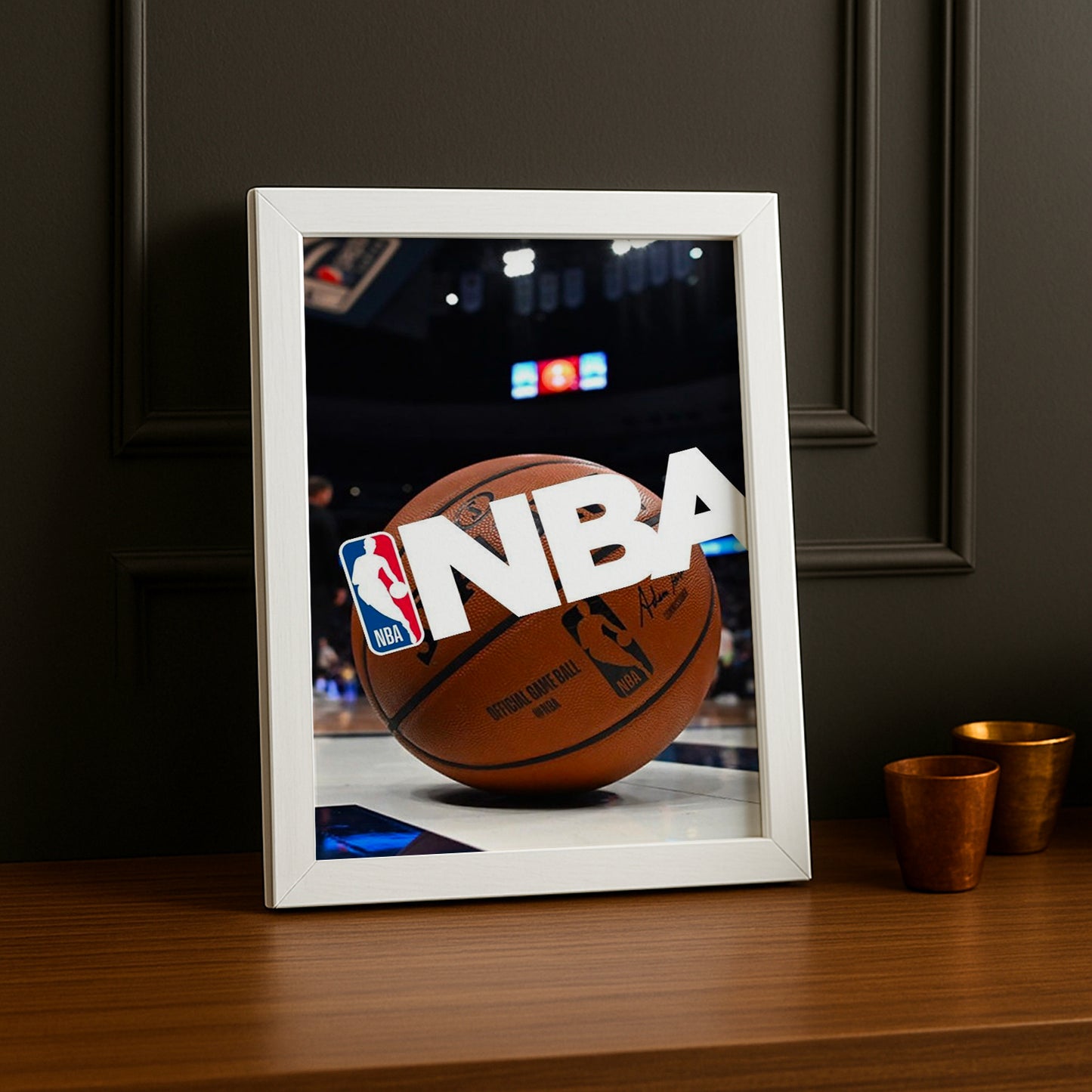 Cadre photo NBA - Ballon, logo