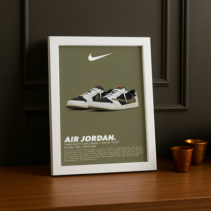 Cadre photo Travis Scott x Air Jordan 1 Low OG Olive