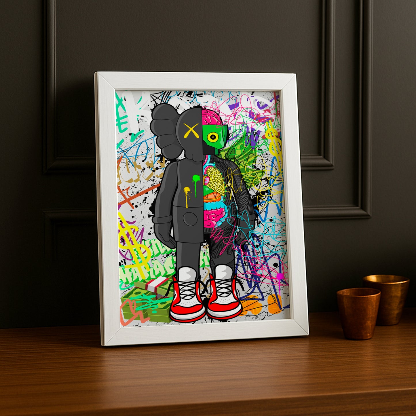 Cadre photo Kaws Graffiti