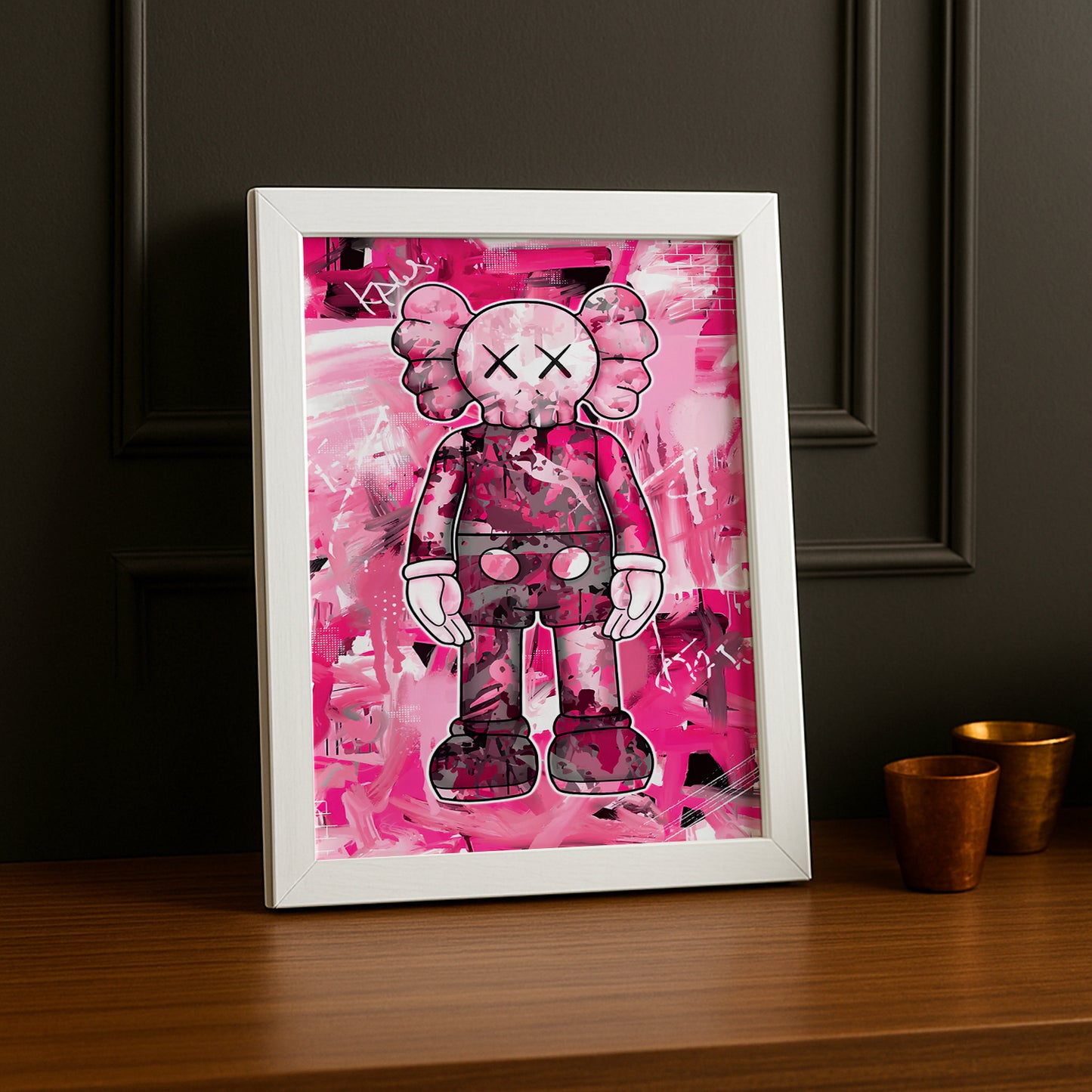 Cadre photo Kaws - Graffiti Rose