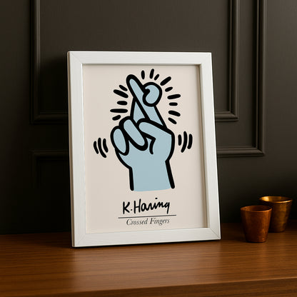 Cadre Photo Keith Haring - Doigts croisés