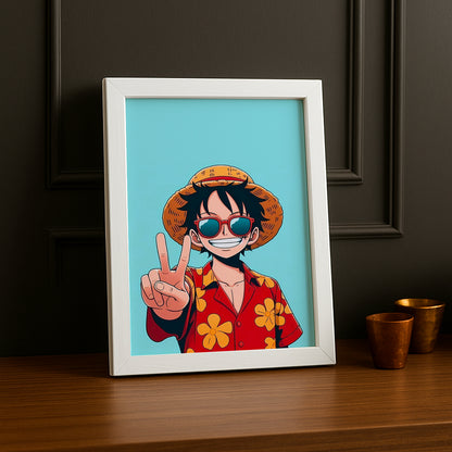 Cadre photo Luffy One Piece lunettes