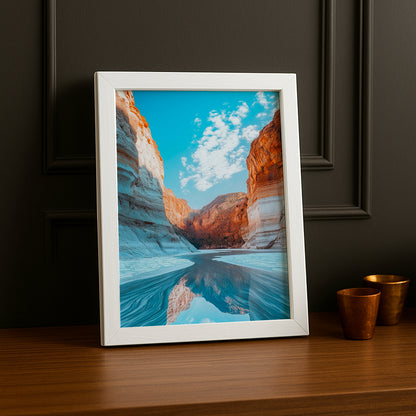 Cadre Photo Naturel - Lac & Montagne