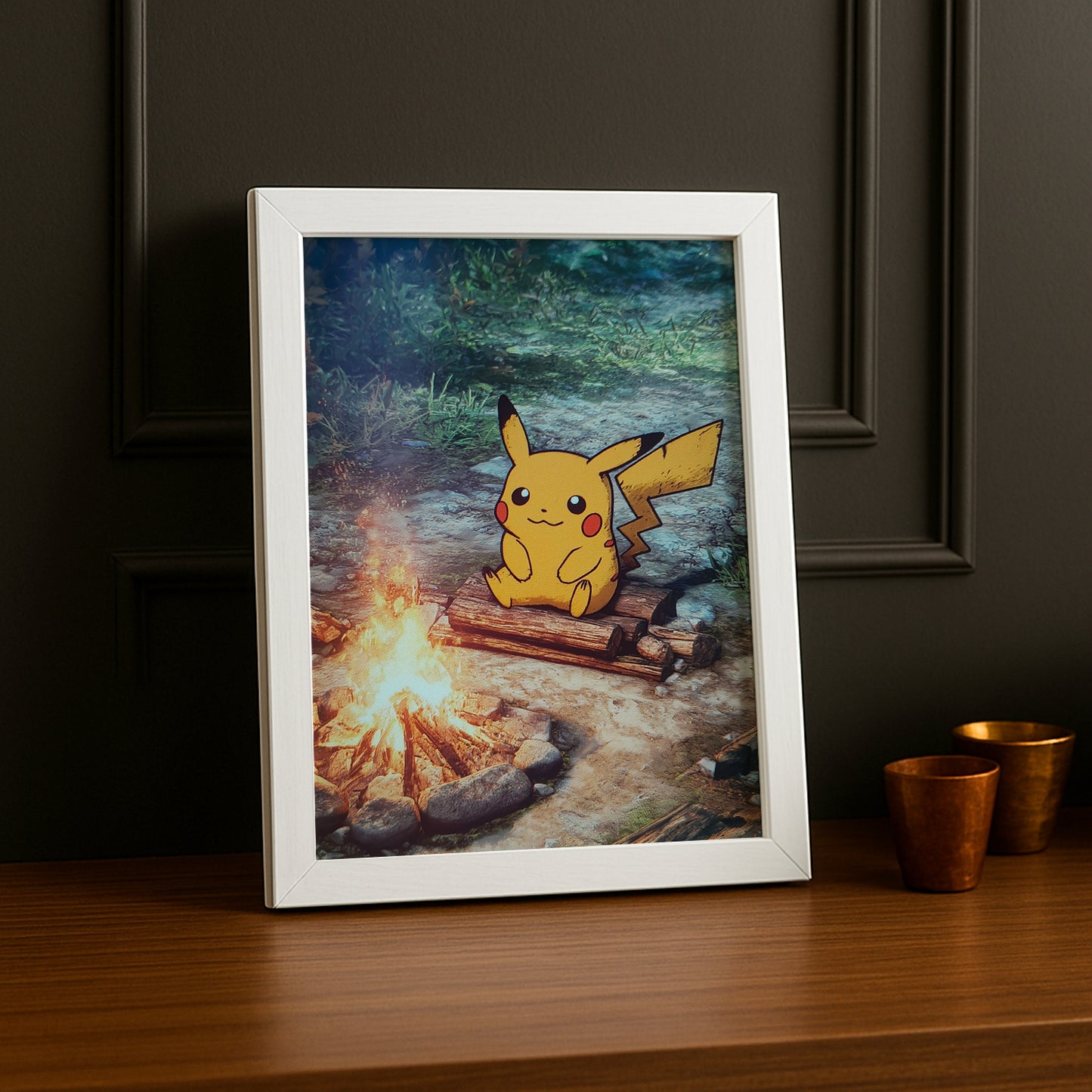Cadre Photo Pokémon - Pikachu Feu de Camp