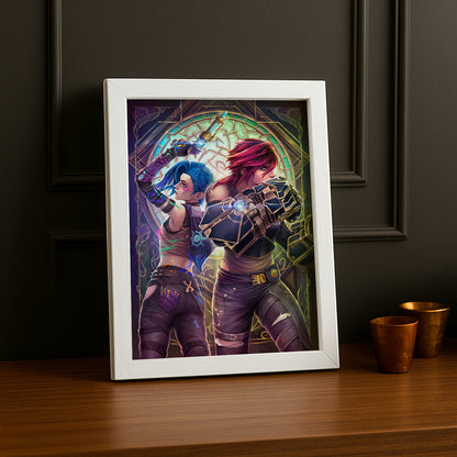 Cadre photo Vi x Jinx Arcane