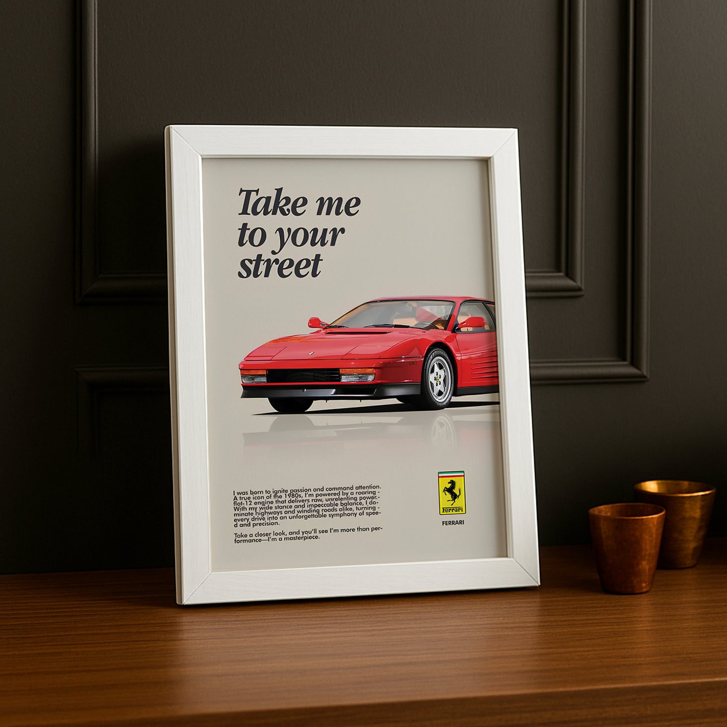Cadre photo Ferrari Take me to your street