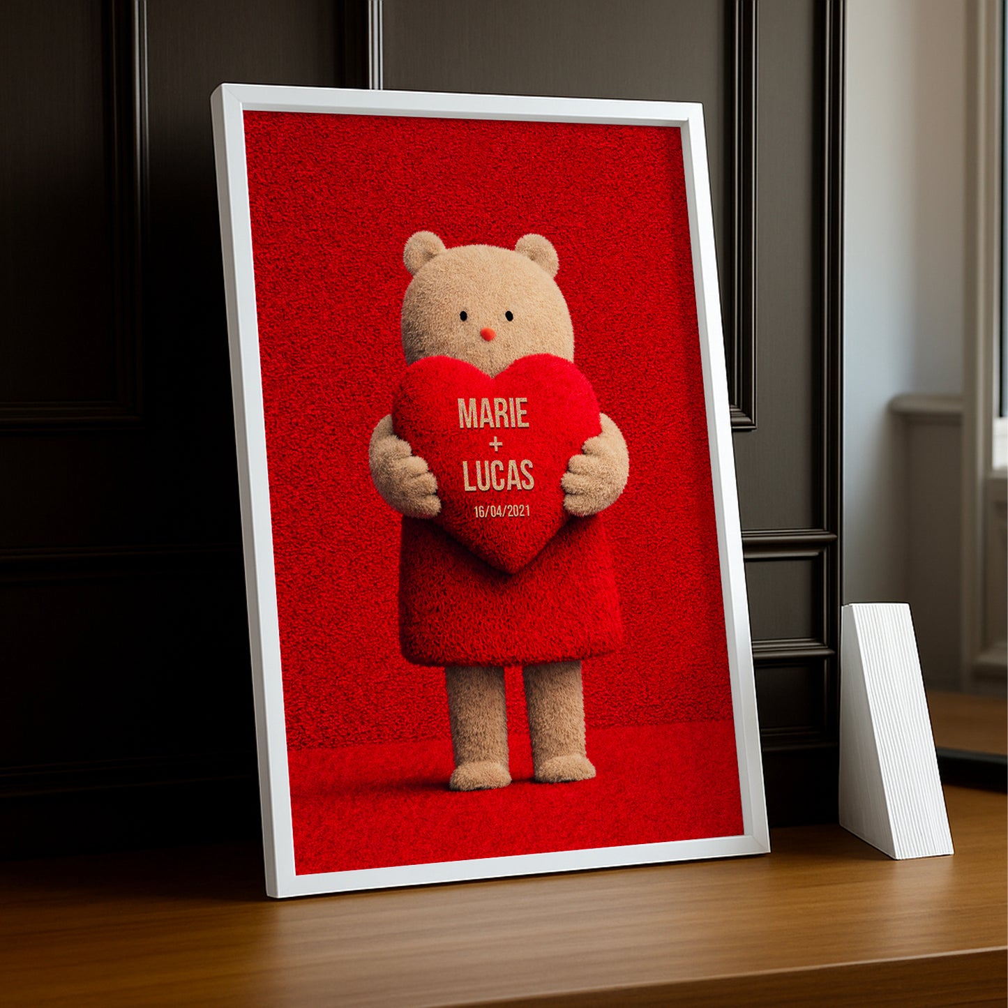 Cadre Photo Personnalisé – Saint-Valentin Ours idée cadeau amour