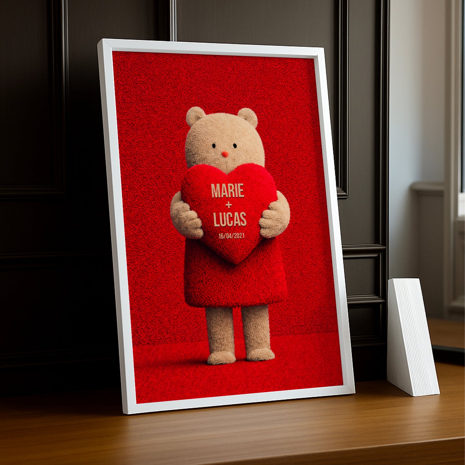 Cadre Photo Personnalisé – Saint-Valentin Ours idée cadeau amour