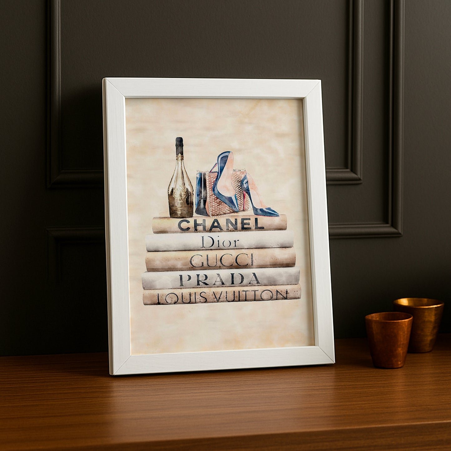 Cadre photo Mode - Livres Champagne