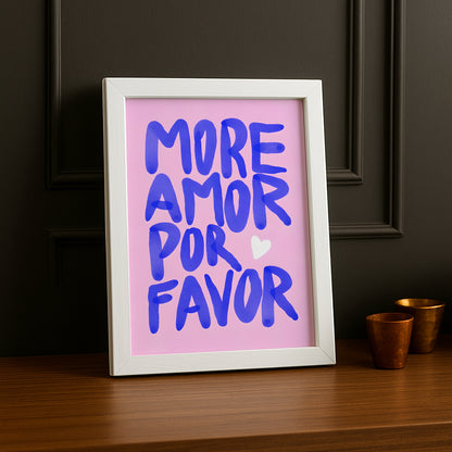 Cadre photo Citation - More Amor Por Favor Purple