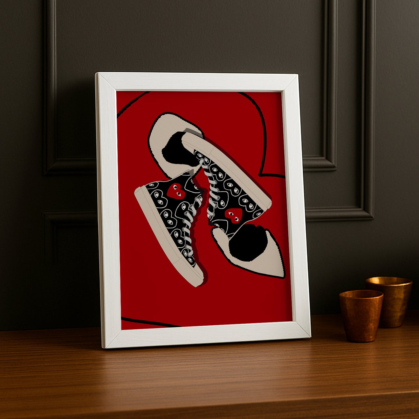 Cadre photo Comme Des Garçons converse coeur