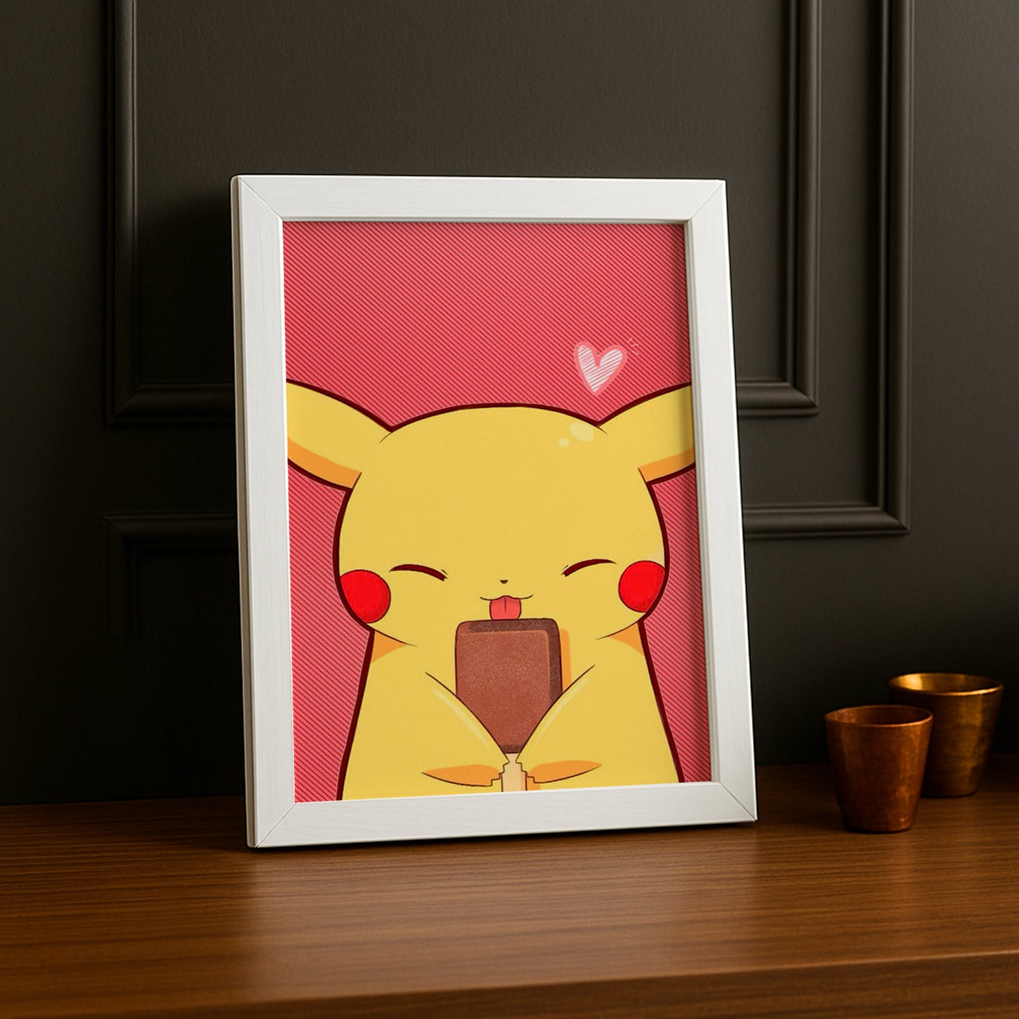 Cadre Photo Pokémon - Pikachu Illustration Chocolat
