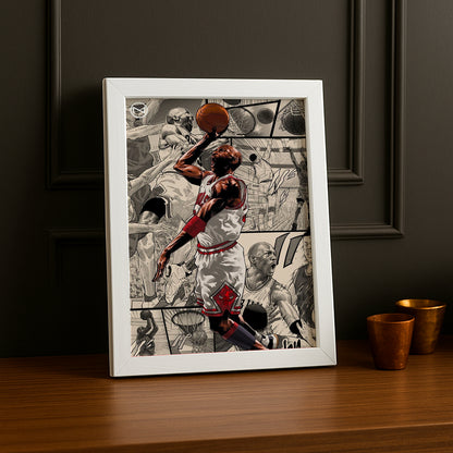 Cadre photo NBA - Michael Jordan Bande Dessinée