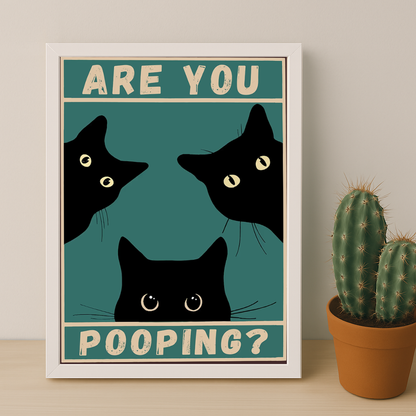 Cadre photo 3 Chat Are You Pooping