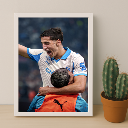 Poster encadrée Olympique de Marseille - Nayef Aguerd