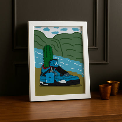 Cadre photo Air Jordan Cactus Jack Bleu