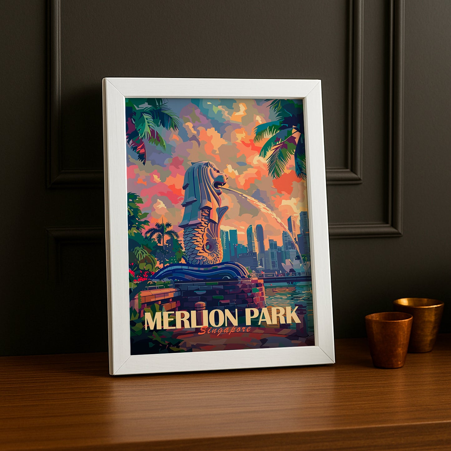 Cadre photo Merlion Park Singapore