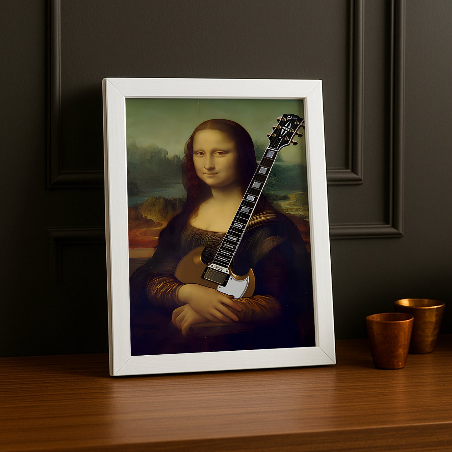 Cadre photo Mona Lisa La Joconde guitare