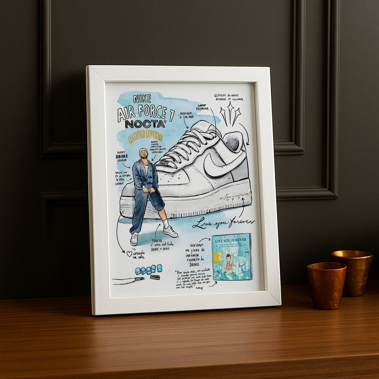 Cadre photo Nike Air Force 1 x Nocta Illustration