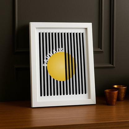 Cadre photo Bauhaus cercle jaune