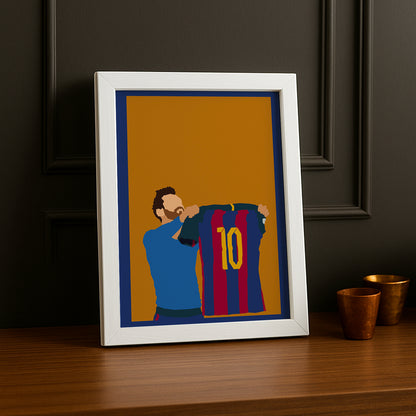 Cadre Photo FC Barcelone - Illustration de Messi
