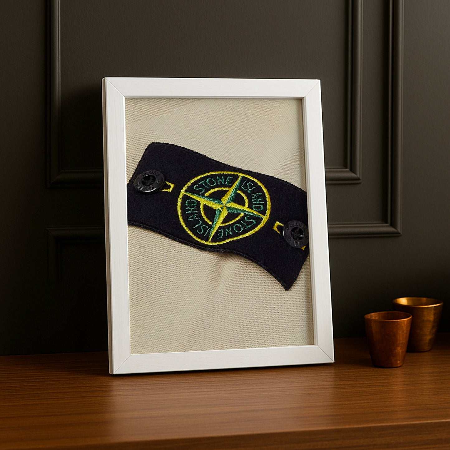 Cadre photo Stone Island badge beige