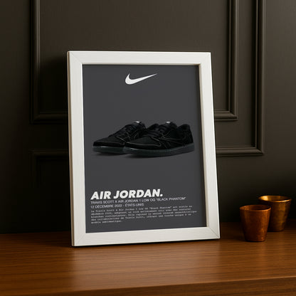 Cadre photo Nike Air Jordan 1 Low OG Black Phantom