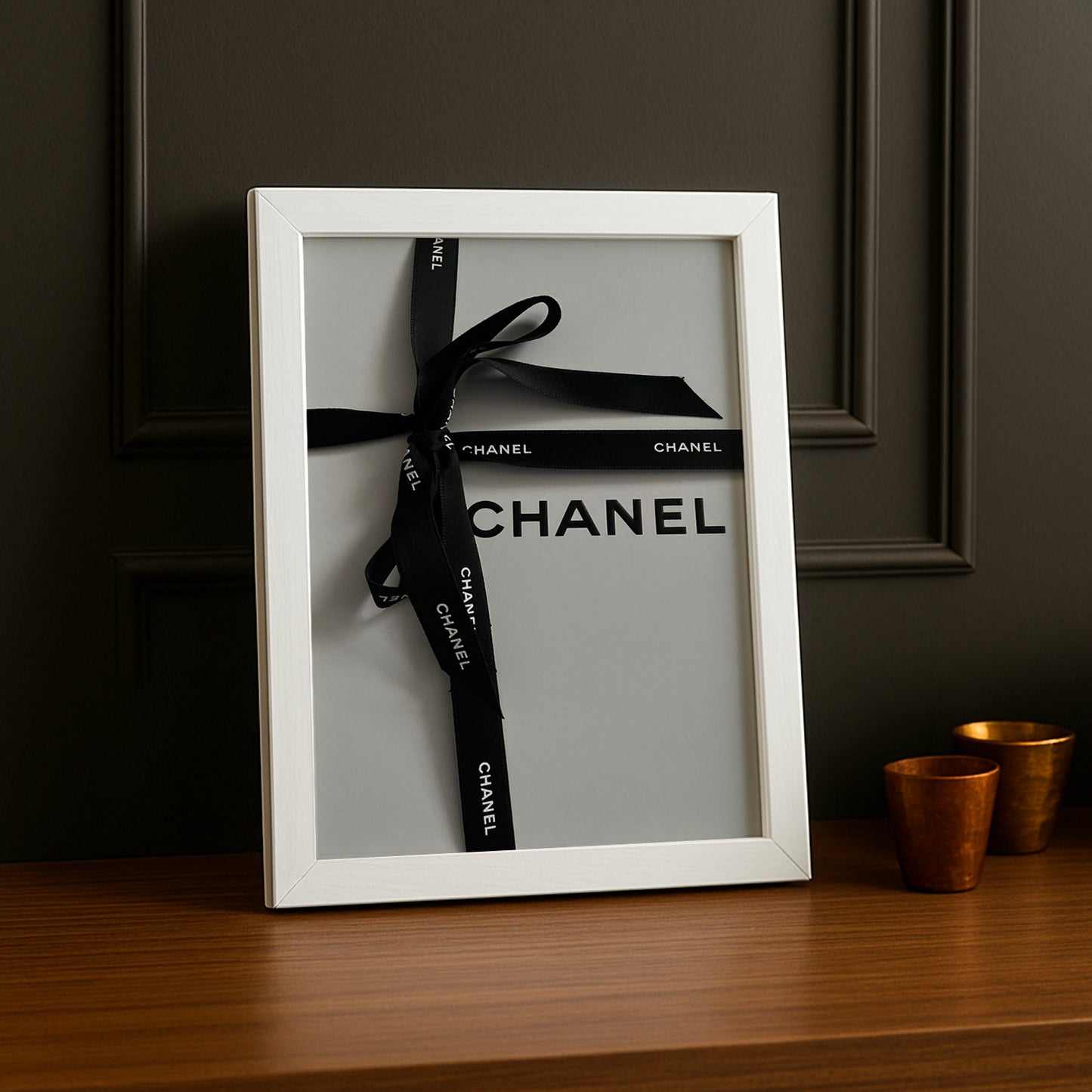 Poster Photo Chanel - Ruban Gris & Noir