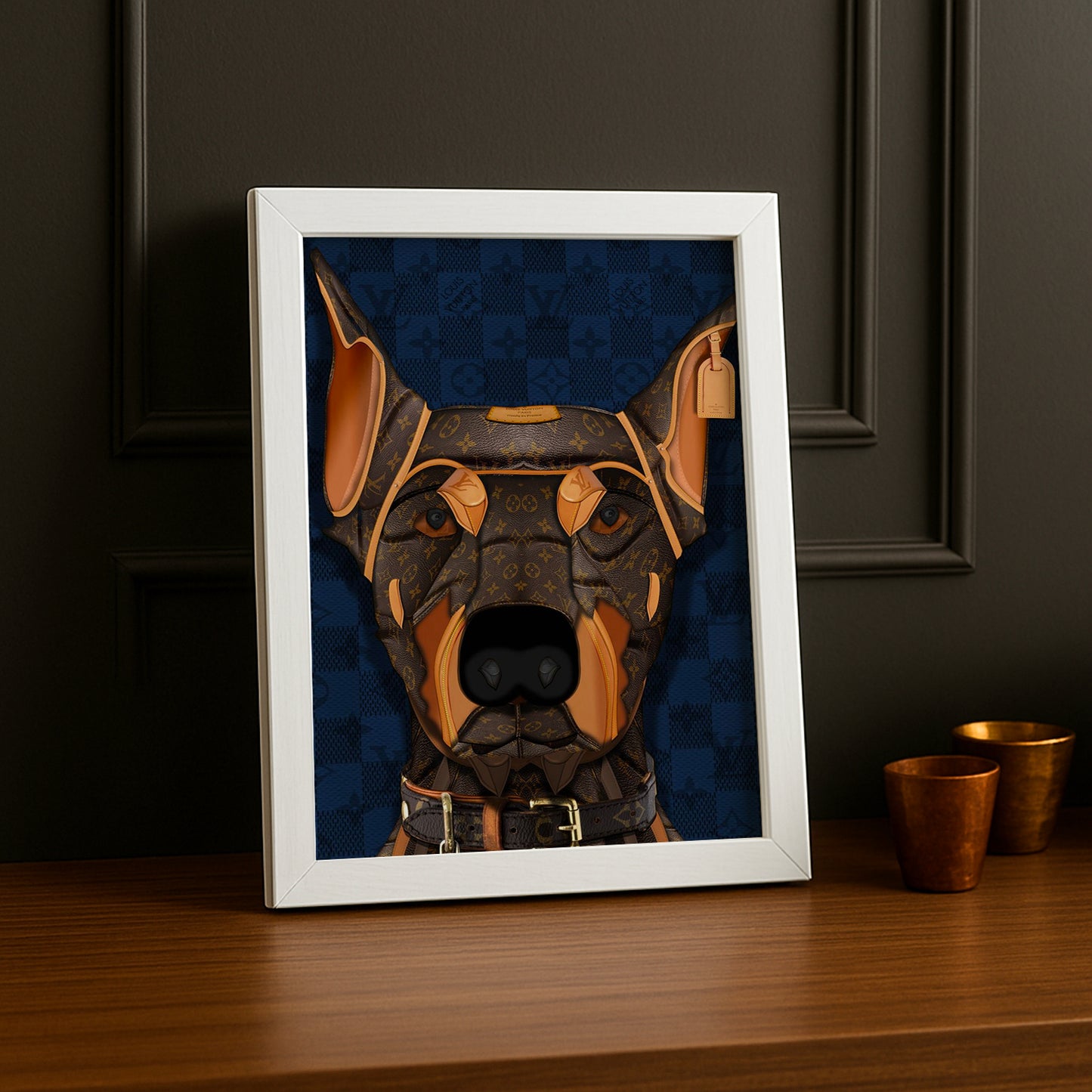 Cadre photo Louis Vuitton - Illustration d'un chien