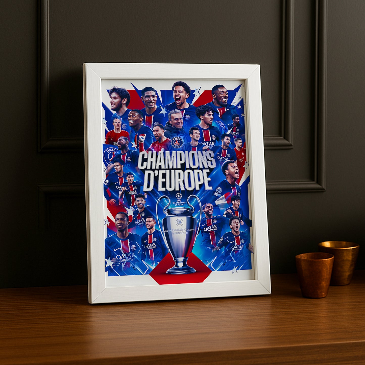 Cadre photo Paris Saint-Germain Champions d'Europe