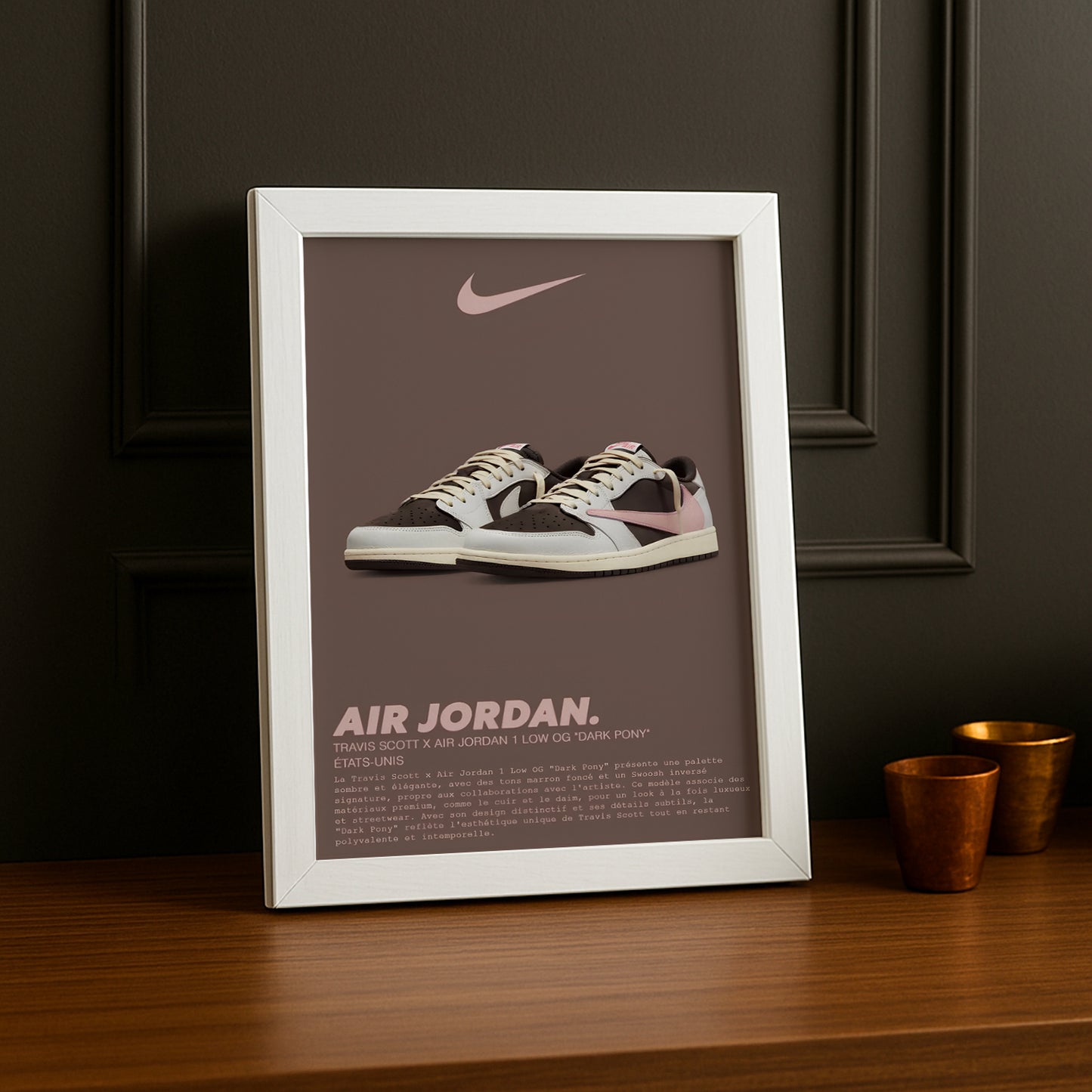 Cadre photo Travis Scott x Air Jordan 1 Low OG Dark Pony