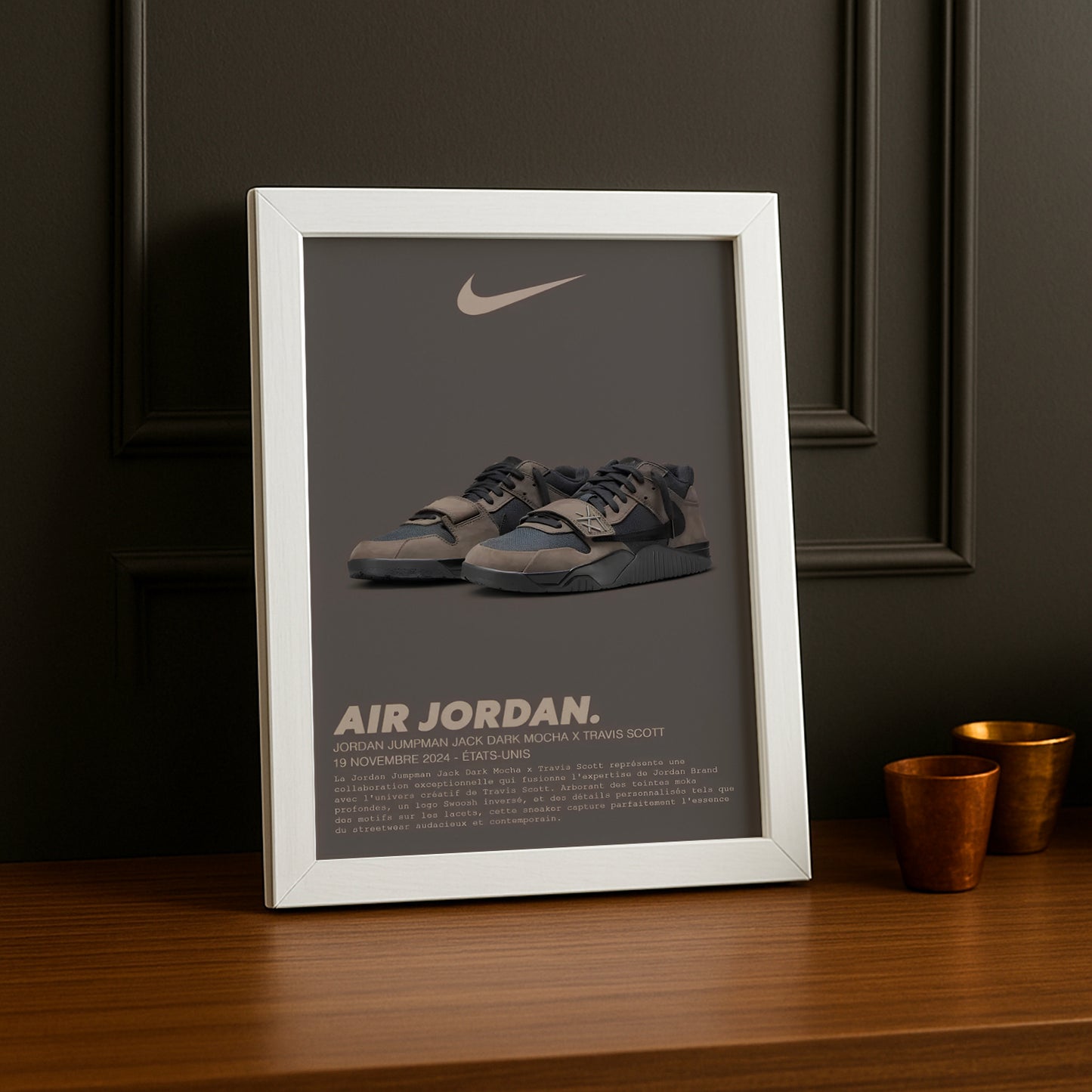 Cadre photo Jordan Jumpman Jack Dark Mocha x Travis Scott