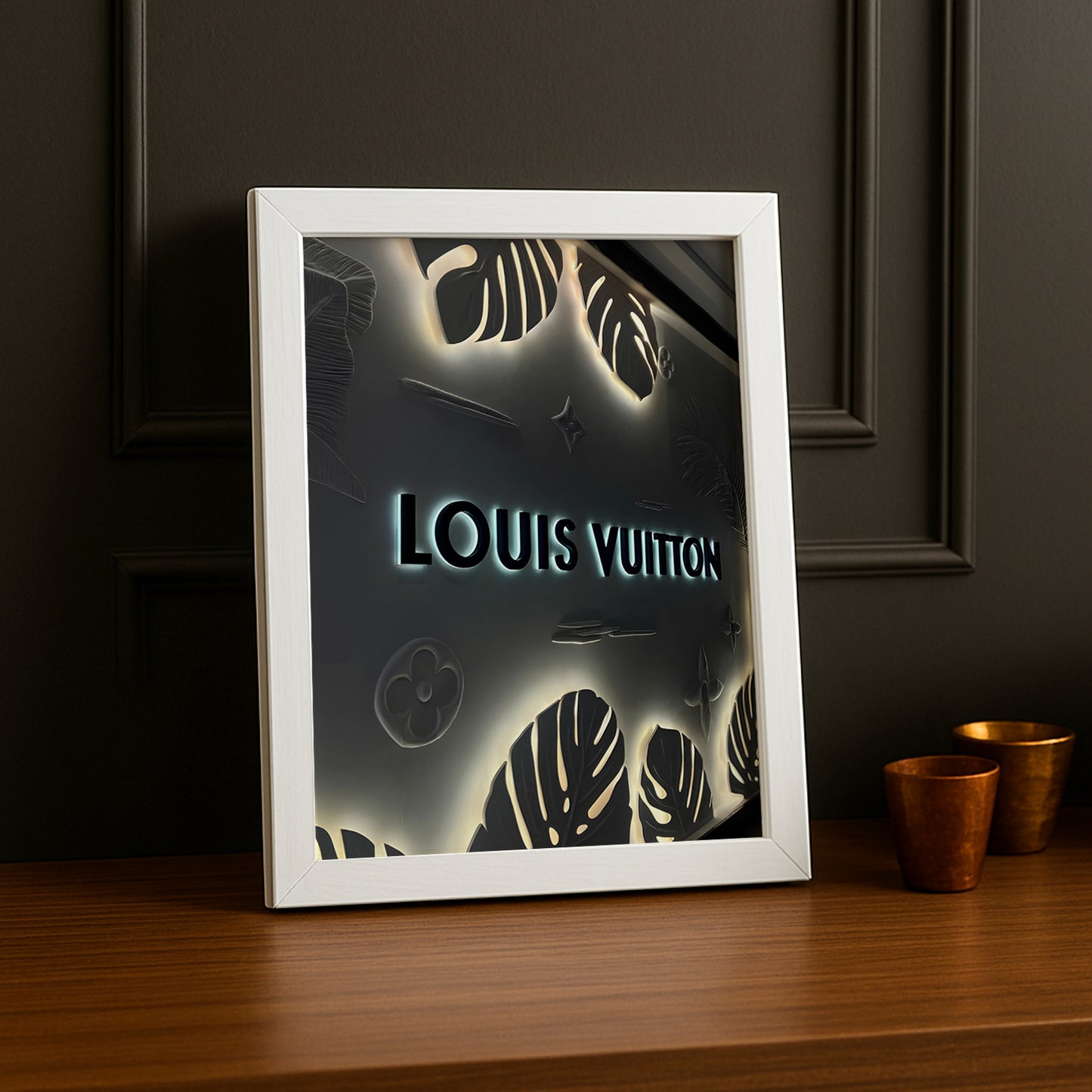 Cadre photo Louis Vuitton - Logo Lumineux