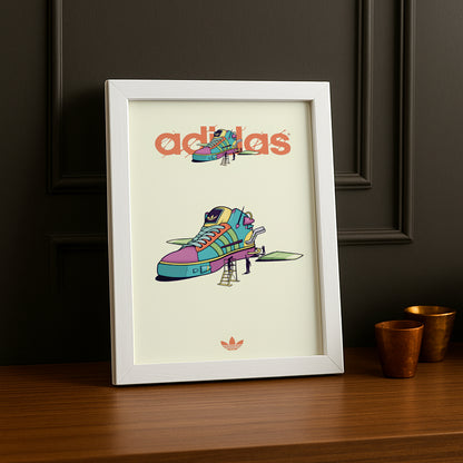 Cadre photo Adidas - Illustration Sneakers