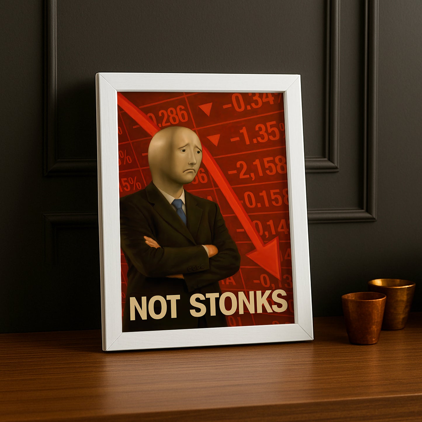 Cadre photo Motivation - Not Stonks meme