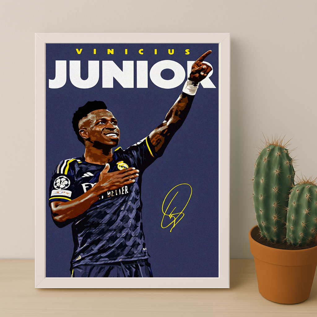 Cadre Photo Vinicius Jr Real Madrid – Affiche HD Encadrée Papier Premium