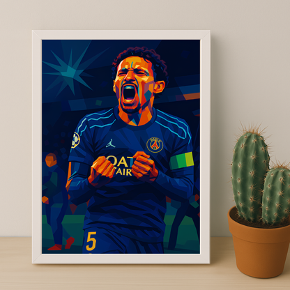 Cadre photo Paris Saint-Germain Marquinhos illustration
