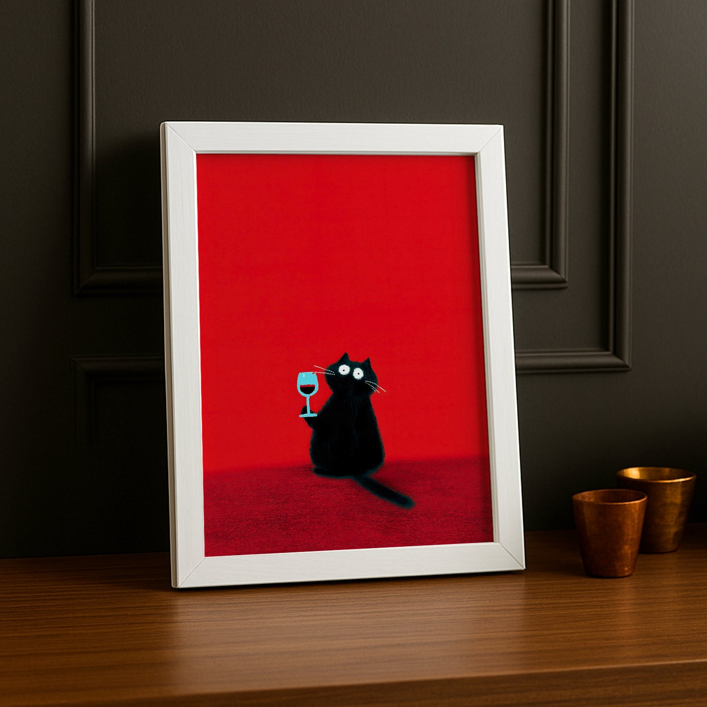 Cadre Photo Chat - Red Wine