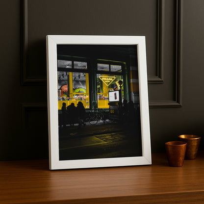 Cadre Photo Prada - Devanture LED Jaune