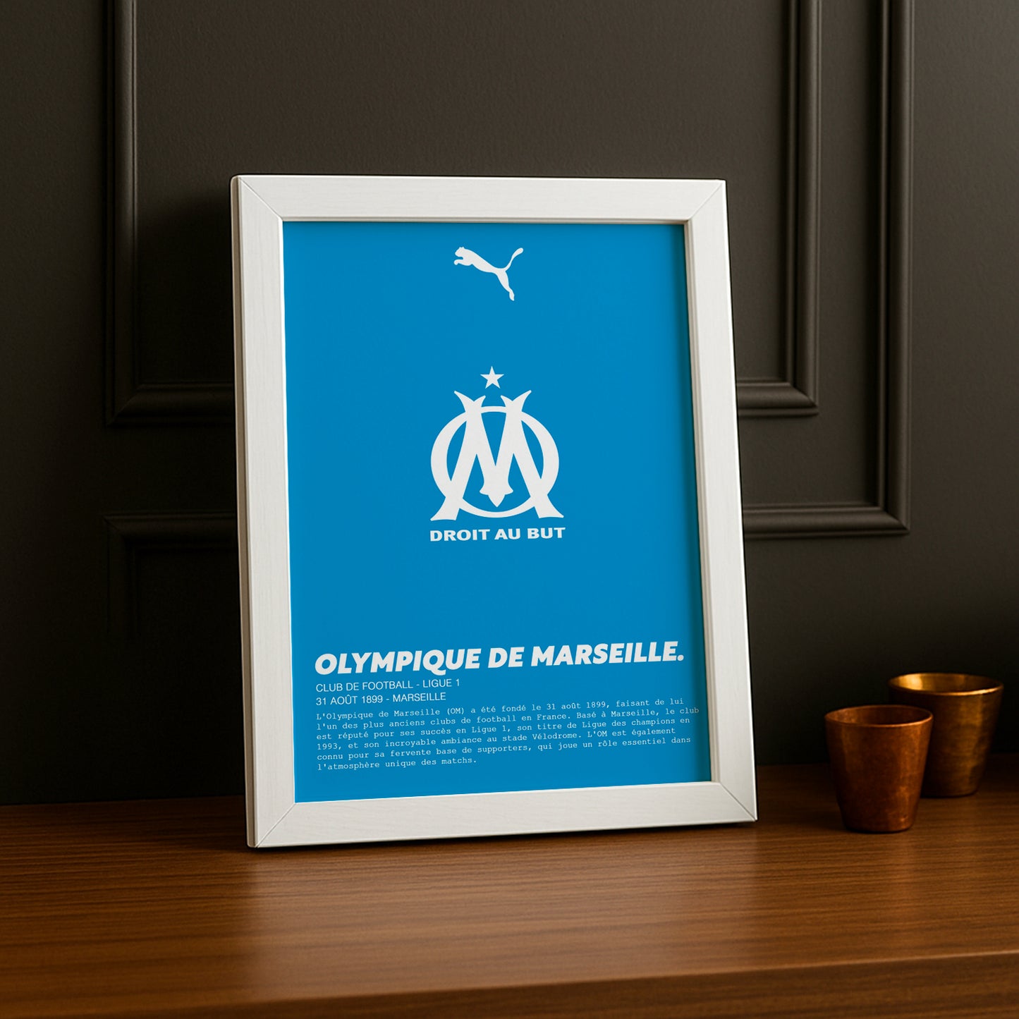 Cadre photo Olympique de Marseille logo