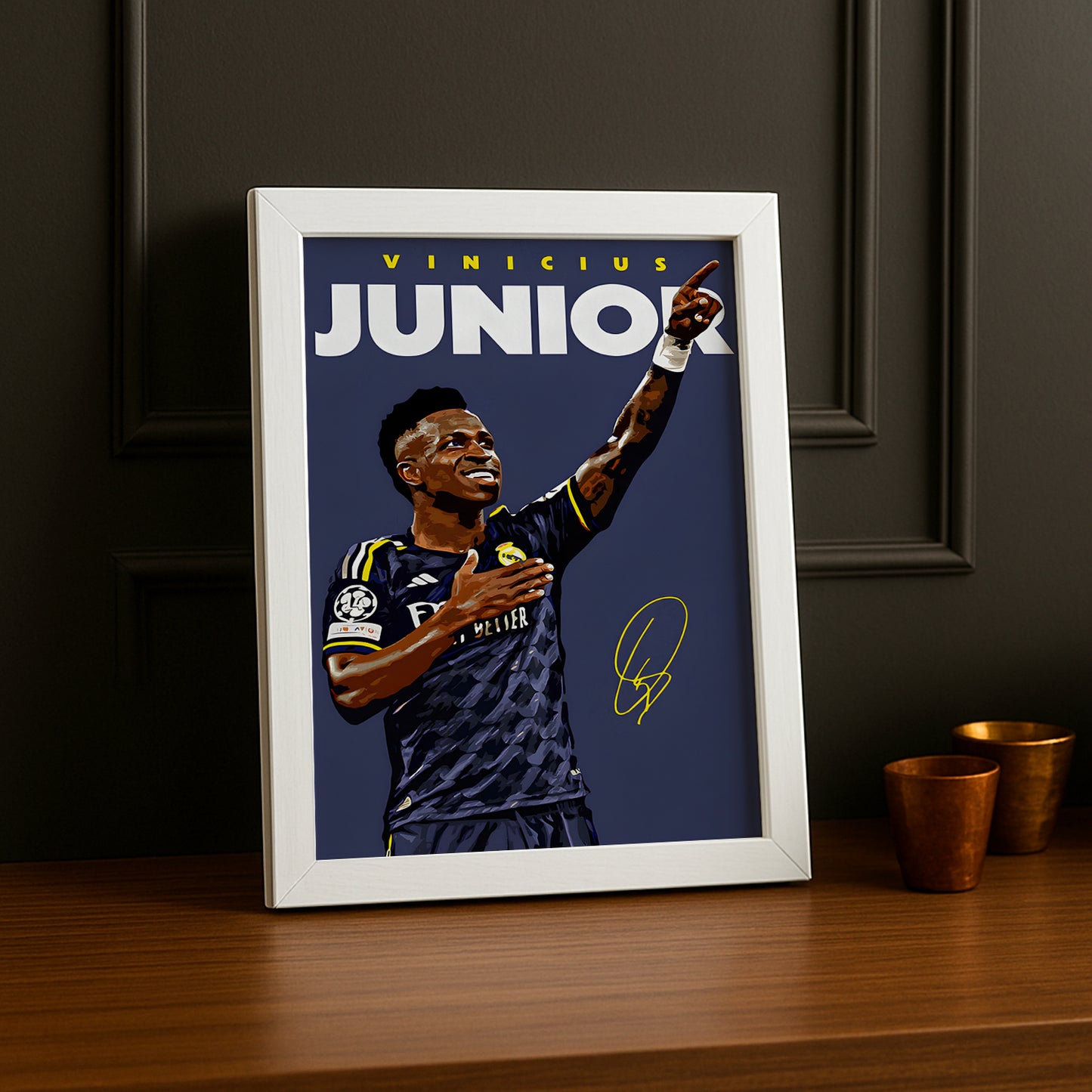 Cadre Photo Vinicius Jr Real Madrid – Affiche HD Encadrée Papier Premium