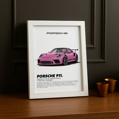 Cadre photo Porsche 911 GT3 RS Rose