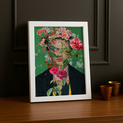 Cadre photo Frida Kahlo Fleurs
