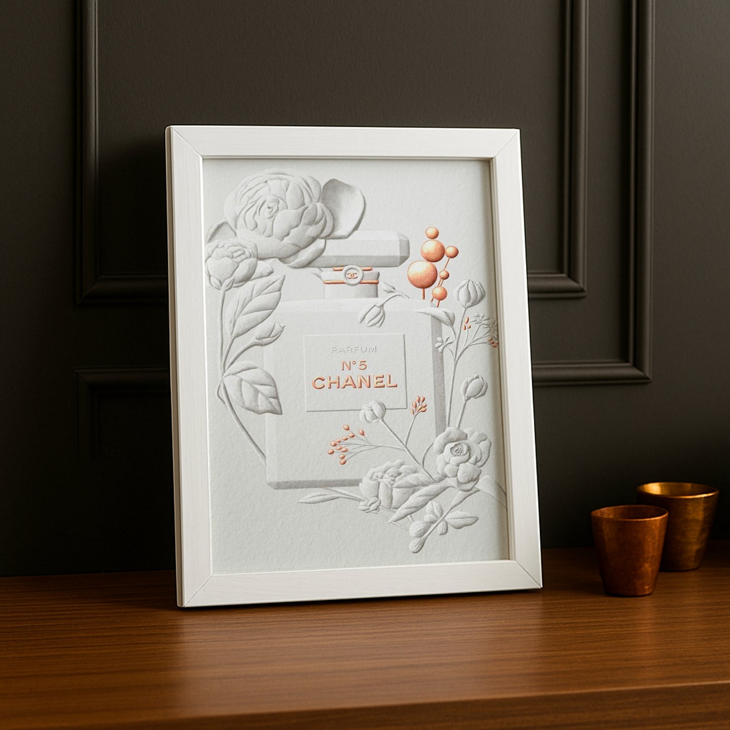 Cadre photo Chanel - N°5 Full White x Gold