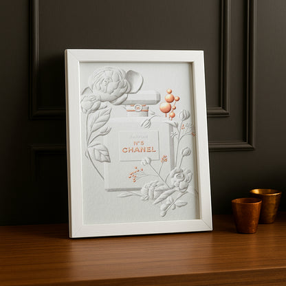 Cadre photo Chanel - N°5 Full White x Gold