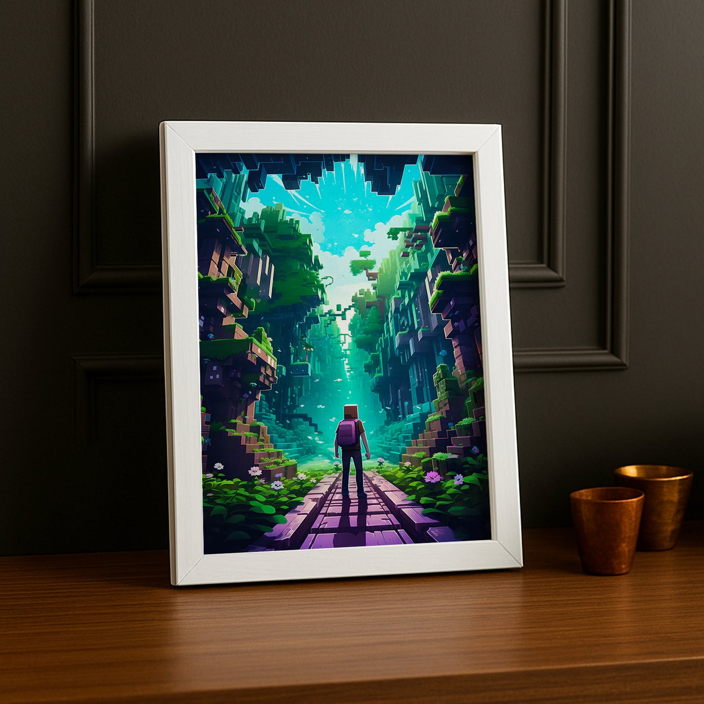 Cadre photo Minecraft - Cavernes et falaises